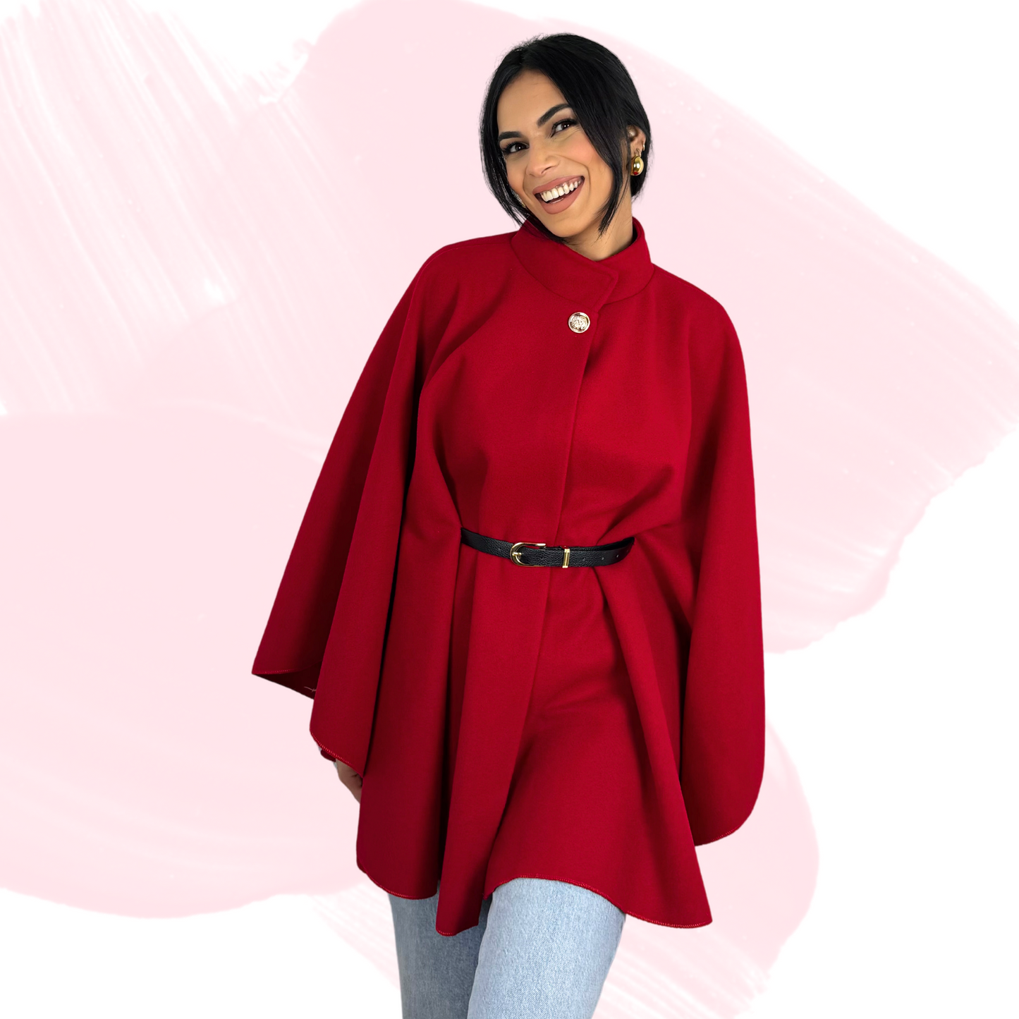 Ma Belle Poncho - Red