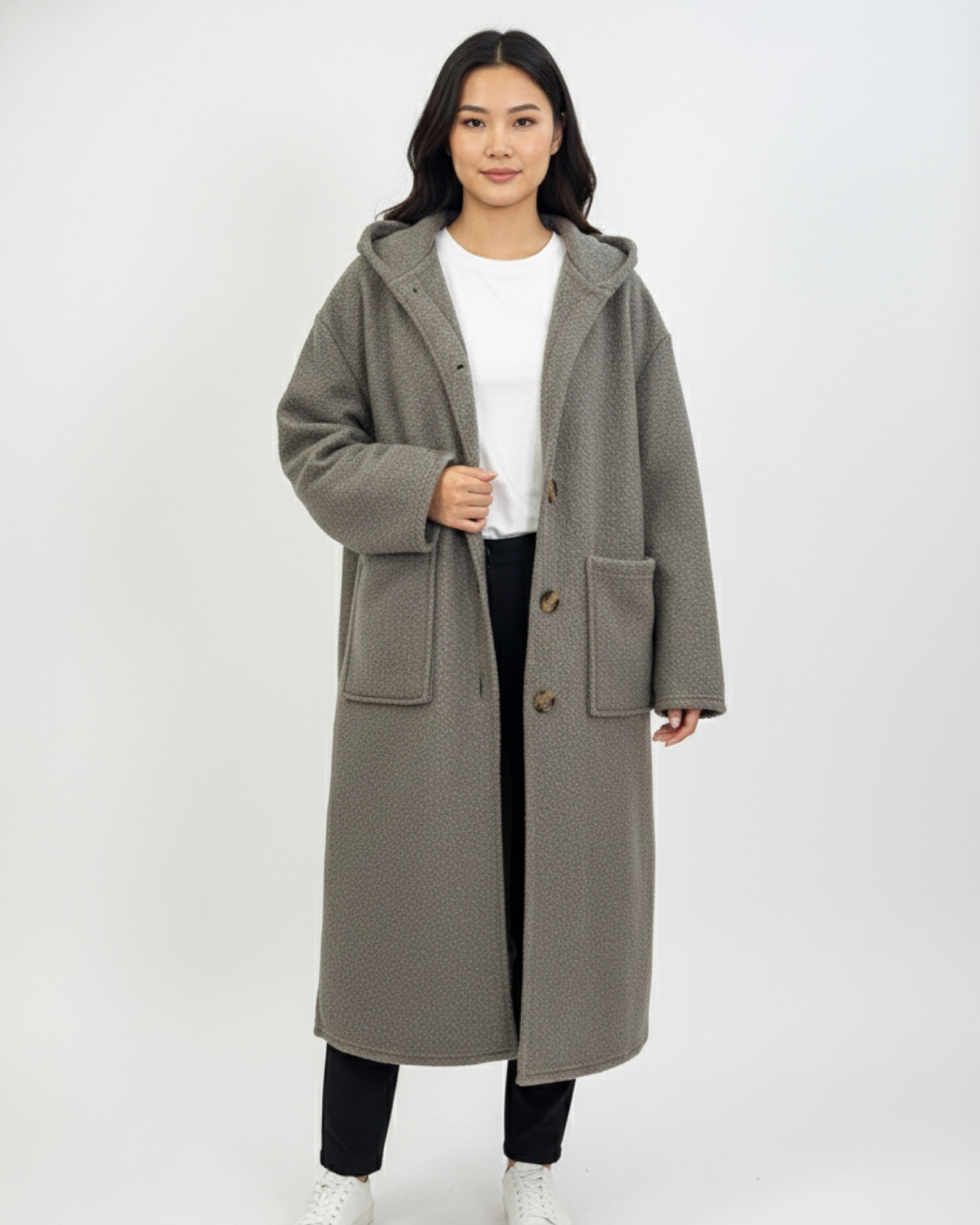 Hailey Kapuzen Mantel lang