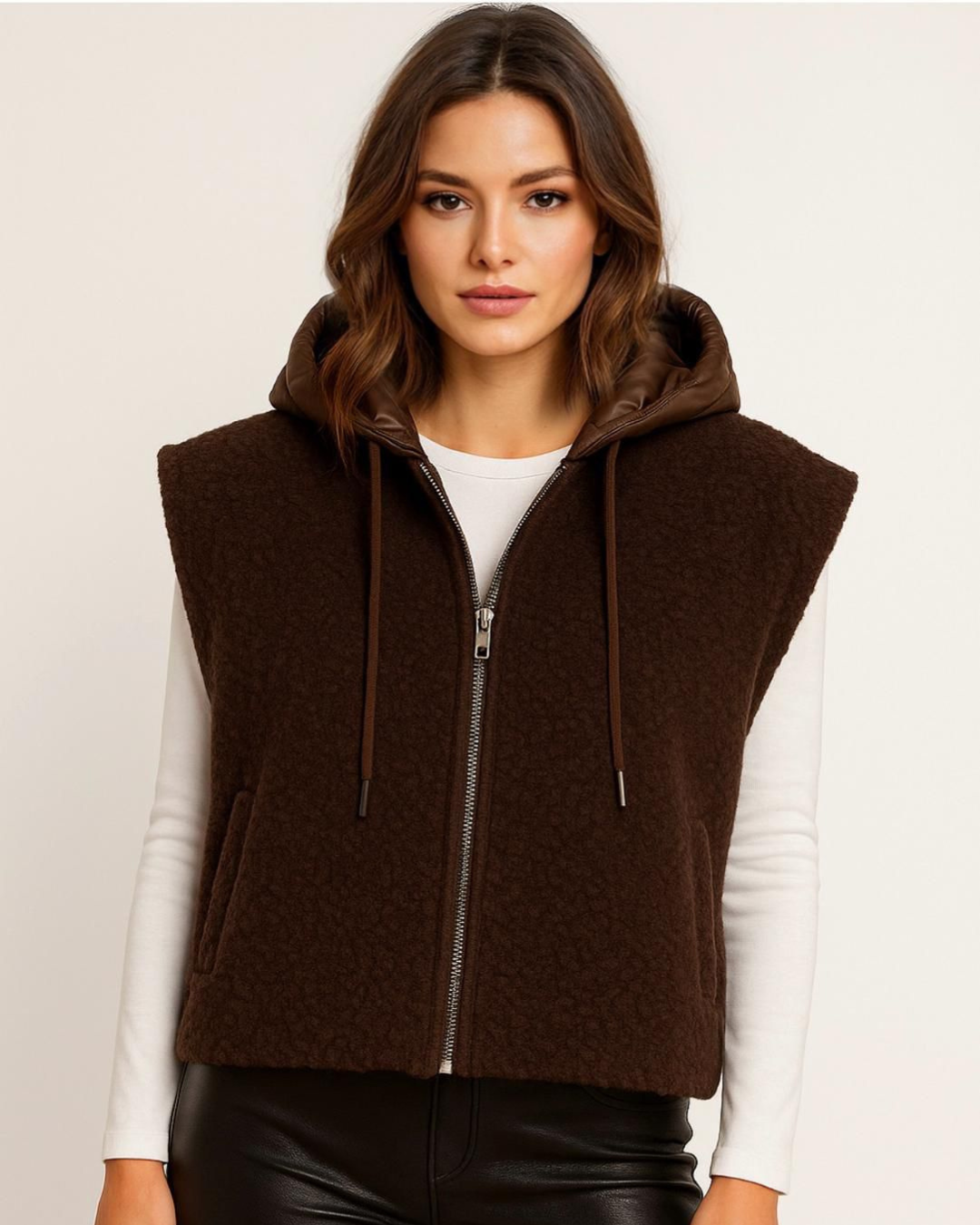 Max Teddy Kapuzen-Weste - Versch. Farben