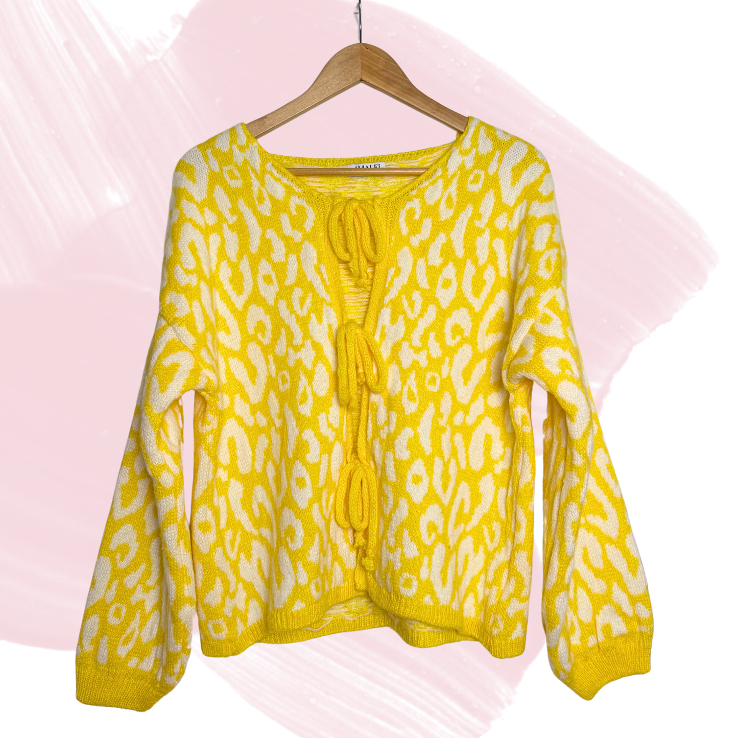 Nala Schleifen Pullover - Gelb/Weiß