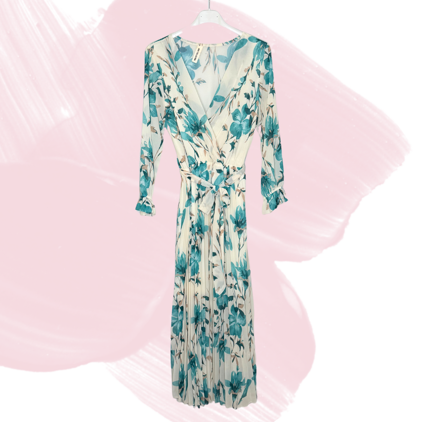 Flora Kleid - Weiß/Türkise