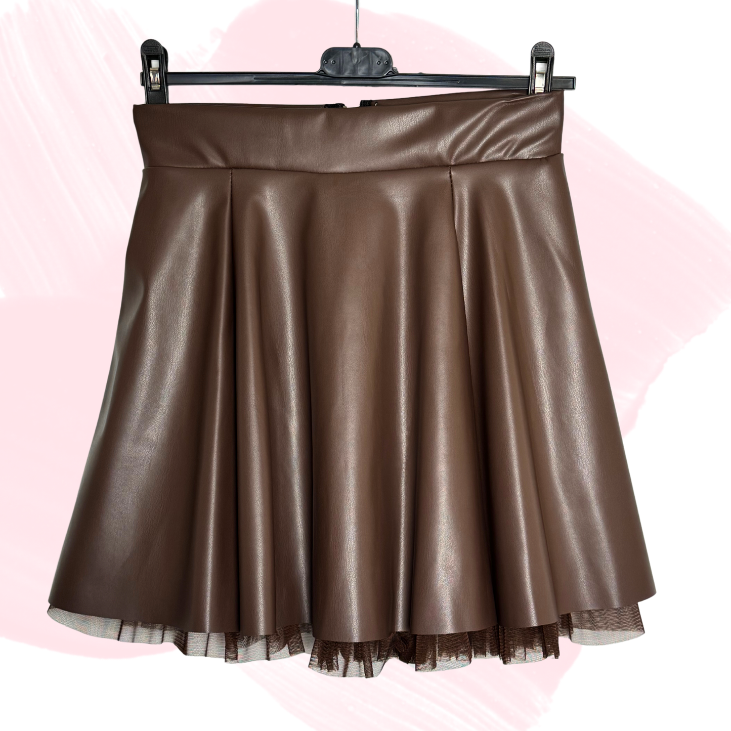 Chloe Leather Skirt - Brown