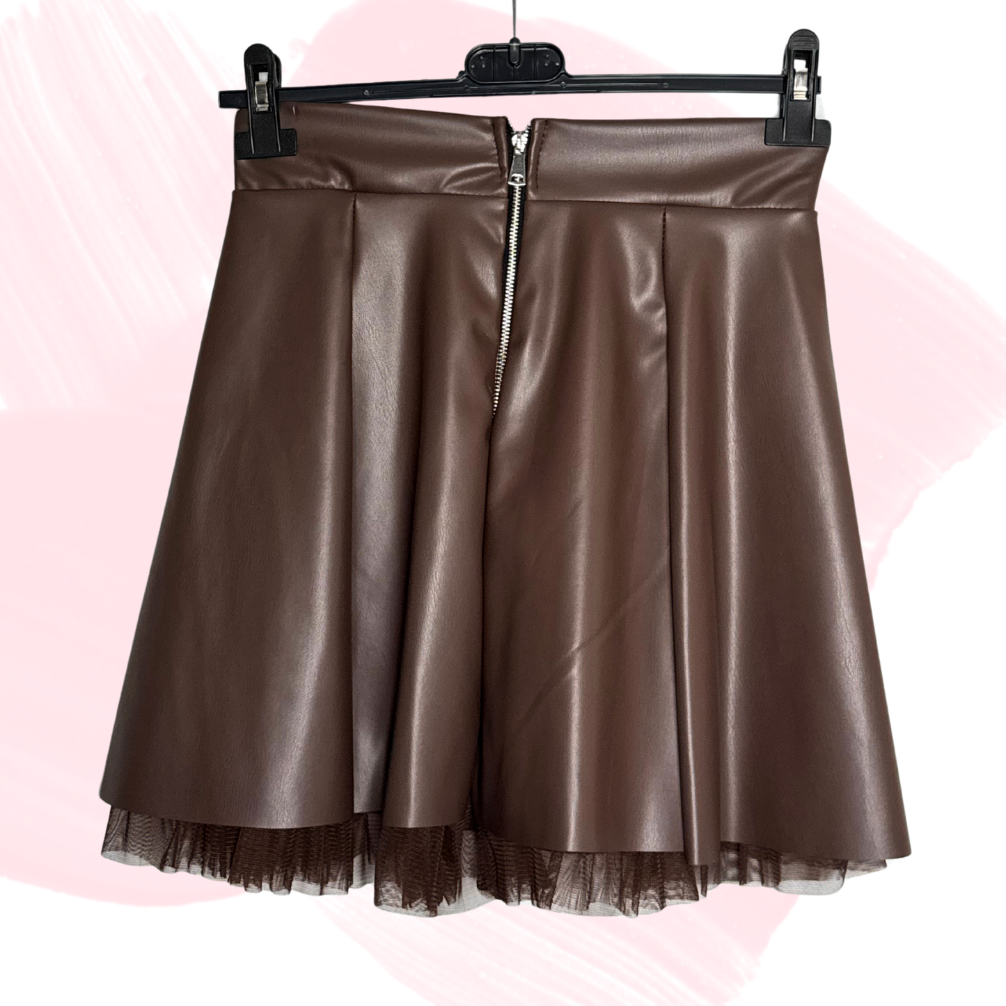 Chloe Leather Skirt - Brown