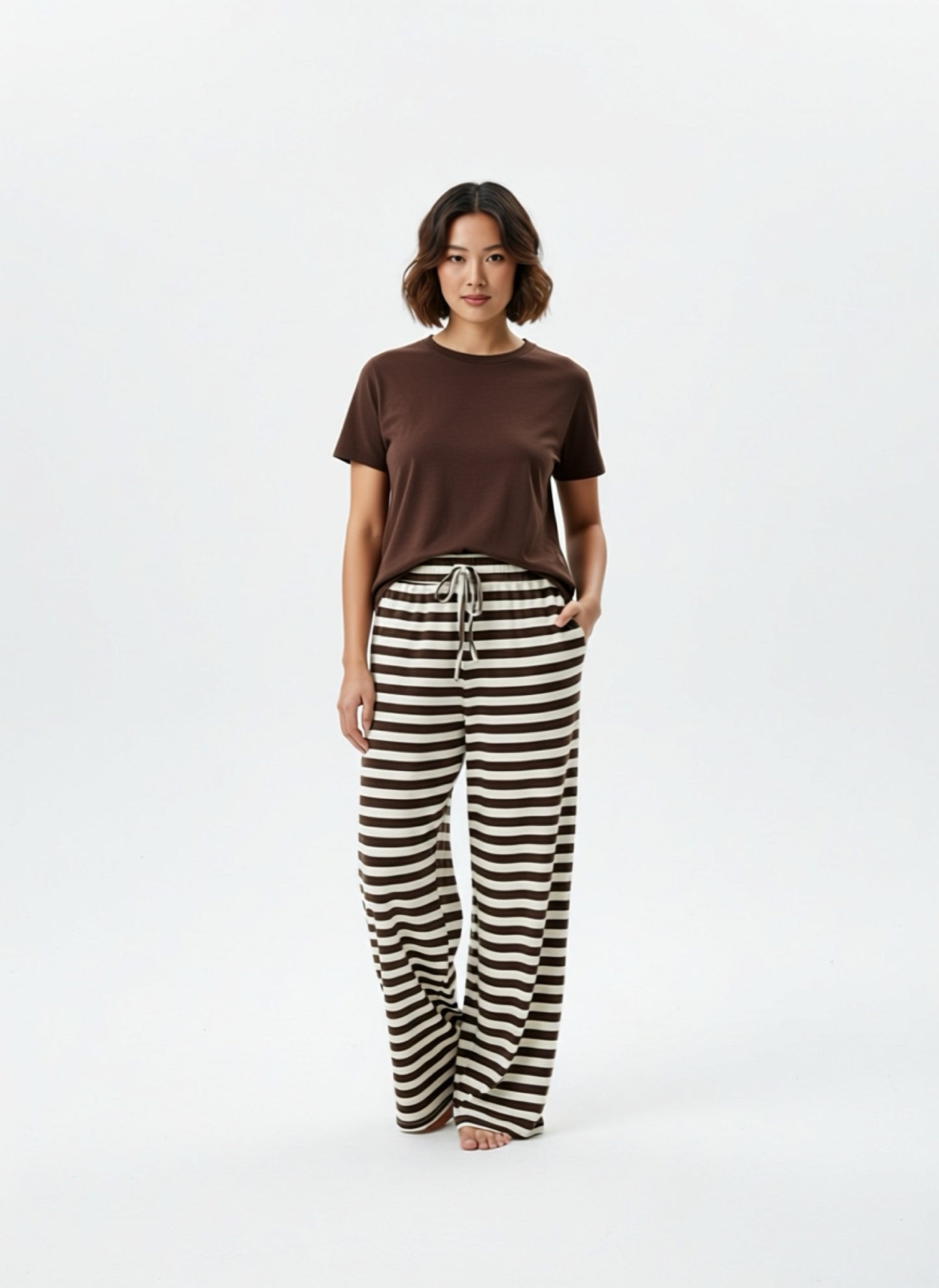 Liana Streifen Stoffhose - Versch. Farben