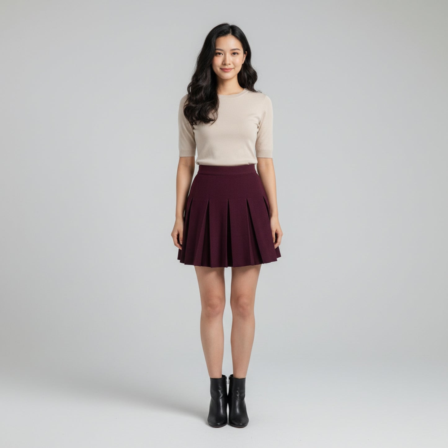 Cherry Pleats Faltenrock - Versch. Farben