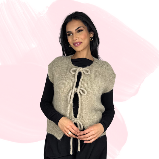 Zina Schleifen Cardigan - Beige
