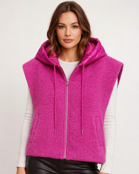 Max Teddy Kapuzen-Weste - Versch. Farben