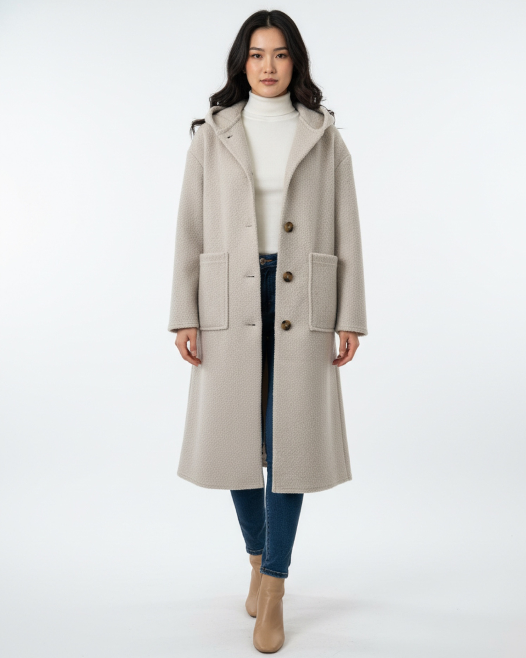 Hailey Kapuzen Mantel lang