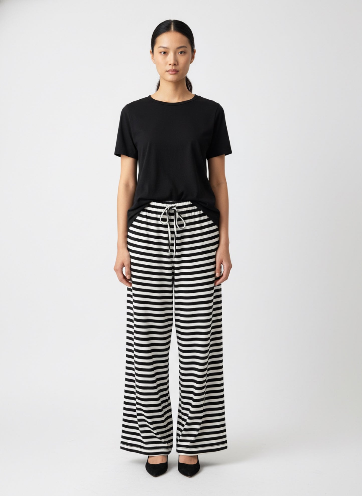 Liana Streifen Stoffhose - Versch. Farben