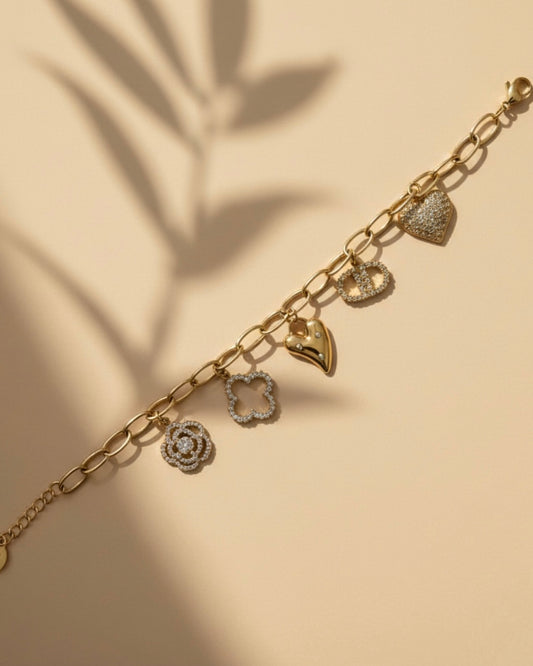 Elsa Stainless Steel Charmarmband