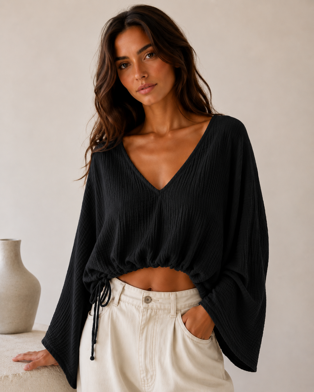 Chloe Musselin Schleifen Bluse - Versch. Farben