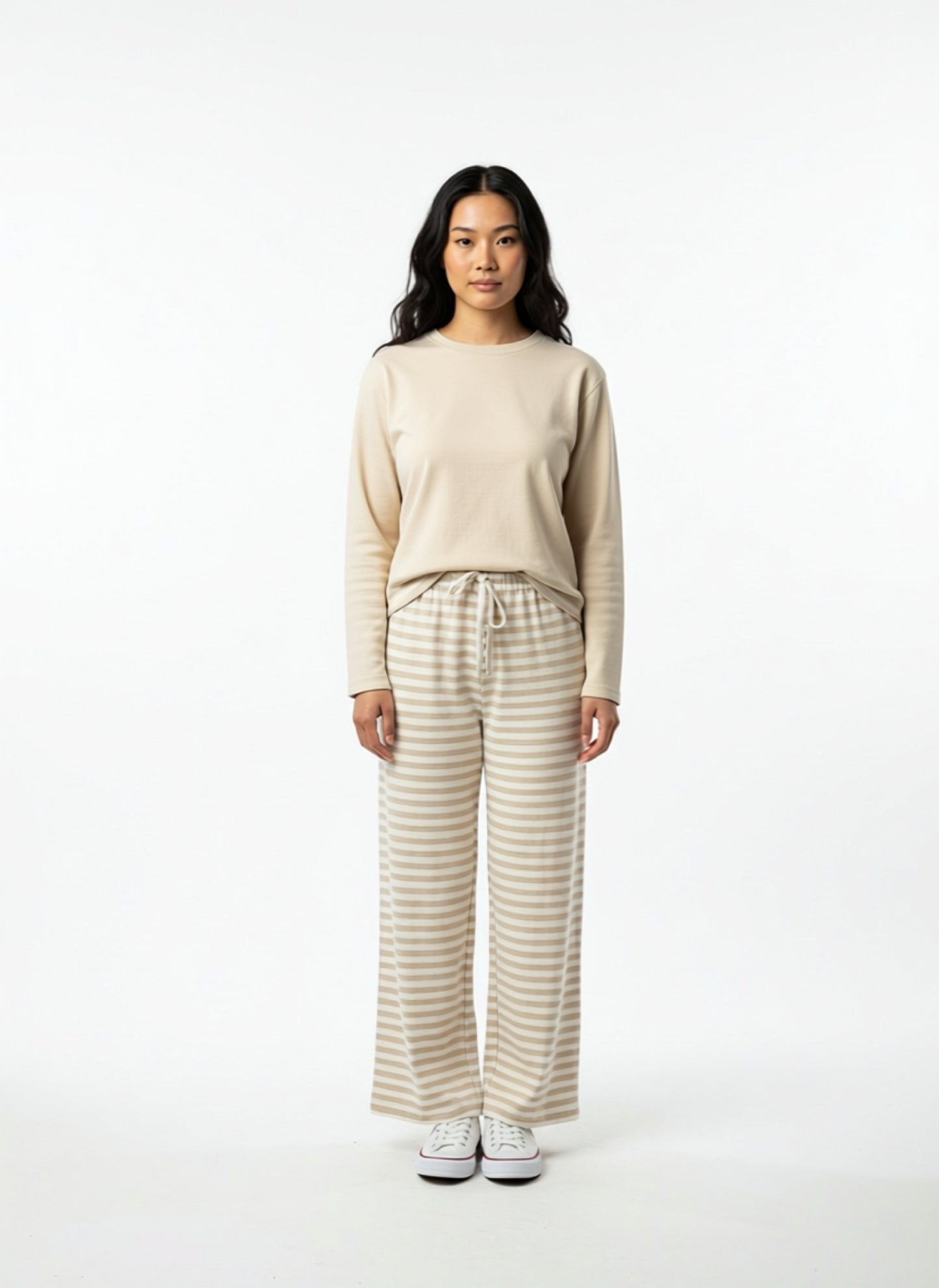 Liana Streifen Stoffhose - Versch. Farben