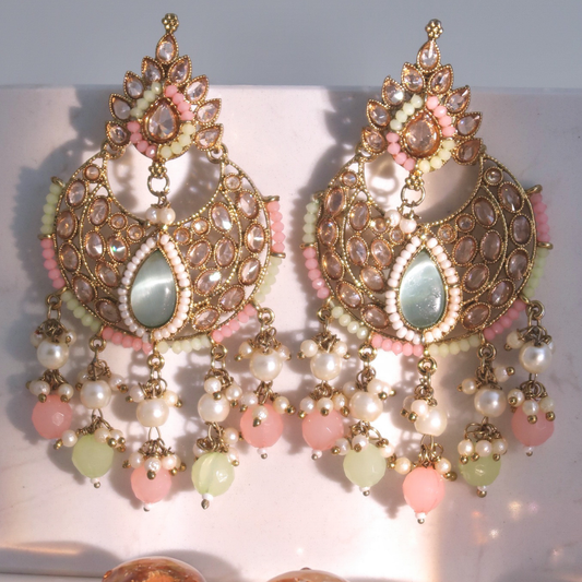 Jeena Jhumke - Mintgreen/Rose