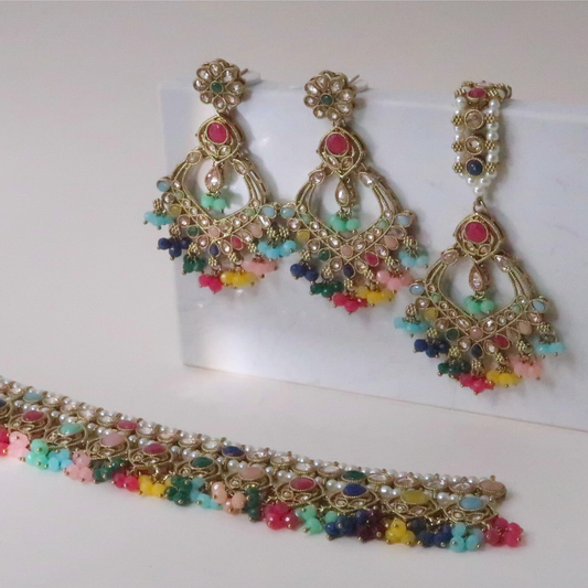 Kiran Choker Pearl Set - Multicolor